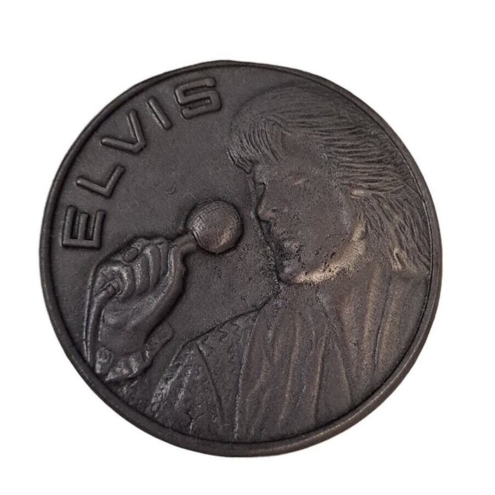 Elvis Presley Commemorative Coin 1977 Vintage Silver 1.5in Memorial King of Rock